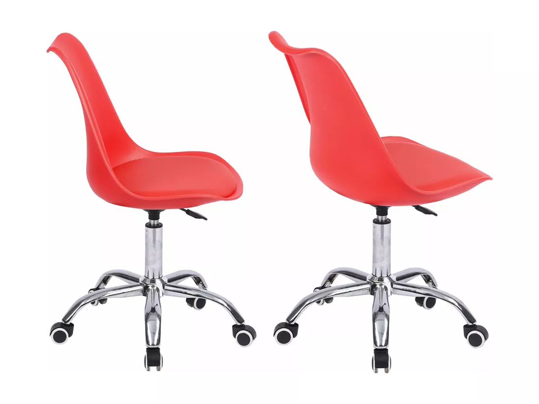 Chaise de bureau réglable en hauteur rouge ANNE - HAPPY GARDEN
