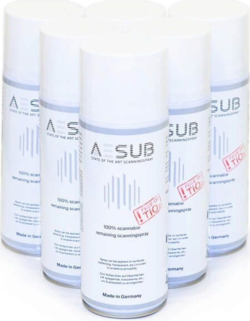 AESUB  White Scanningspray, 400 ml    Universelles, permanentes 3D Scanningspray für verbesserte Messung
