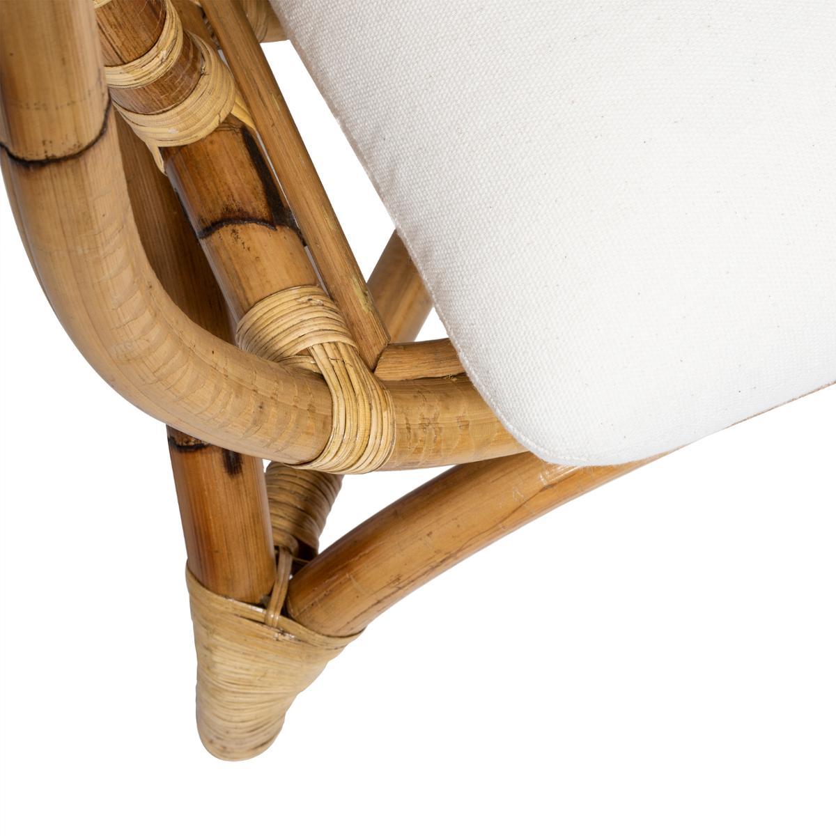FAUTEUIL ROTIN FARAH BLANC