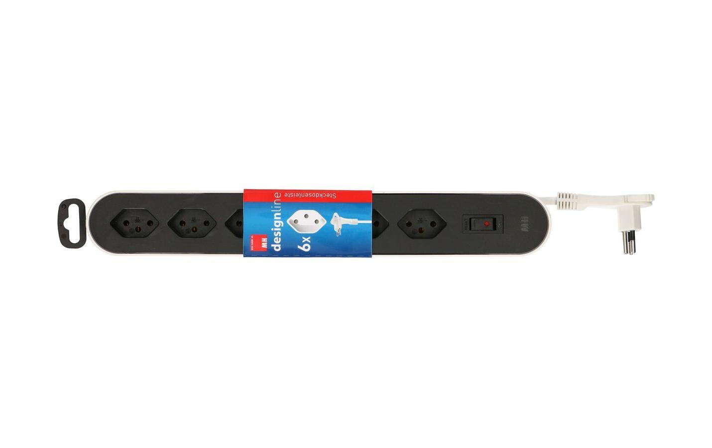 Steckdosenleiste Design Line 6x T13 weissSteckerleiste 6x T13 Design-Line