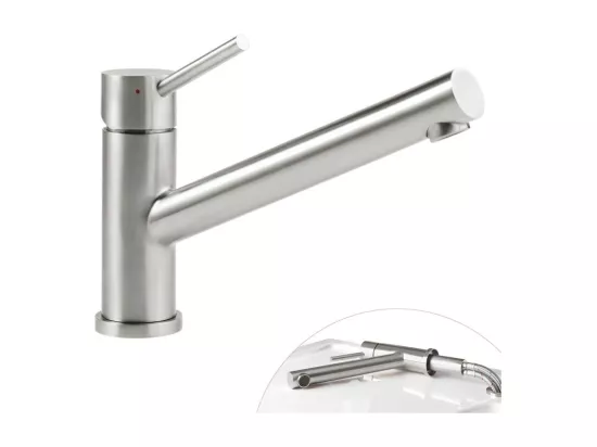 Robinet cuisine rabattable VILLEROY ET BOCH Como window acier massif