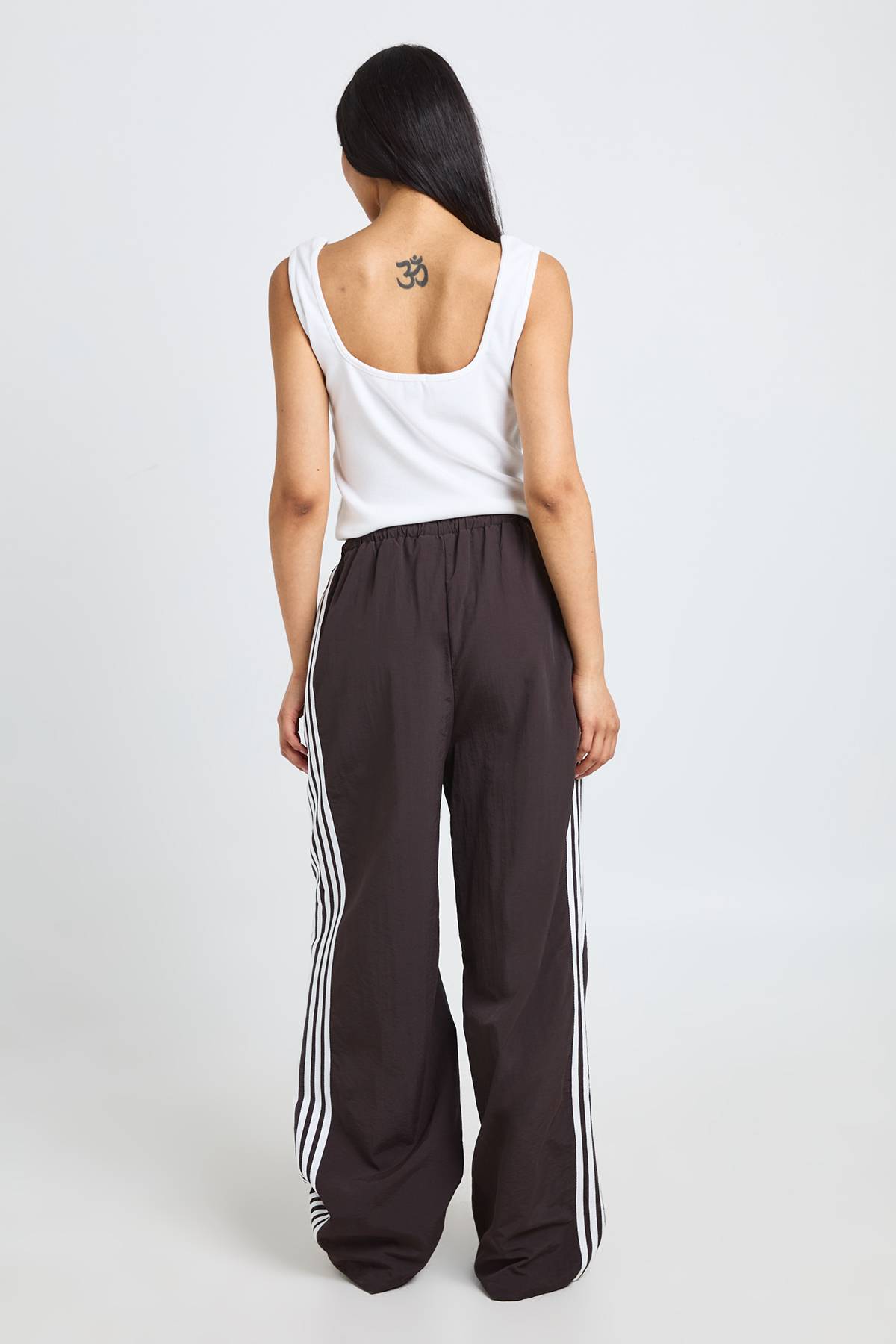 boohoo Pantalon Large En Nylon Avec Bande Latérale - Coupe Longue