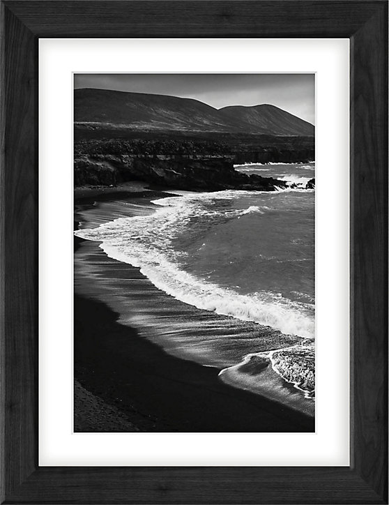 Photo encadrée adhésive Vinyl Way mer noir et blanc L.30 x l.39 cm