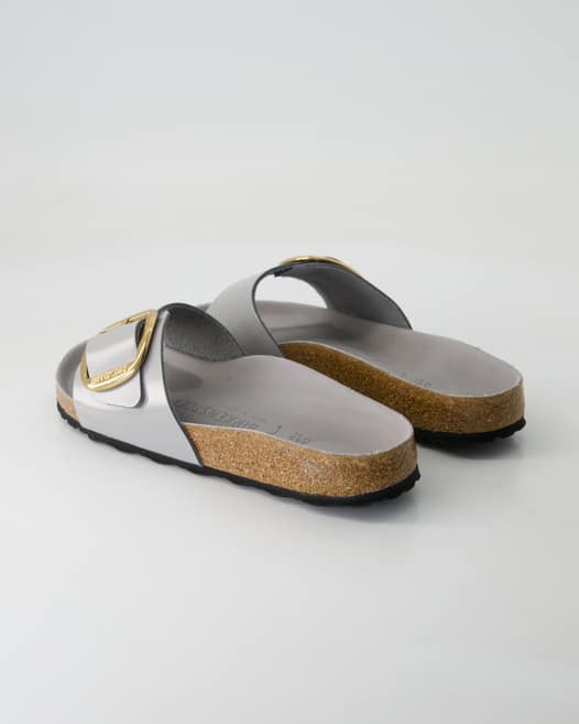 Birkenstock Madrid Big Buckle Pantoletten in Grau