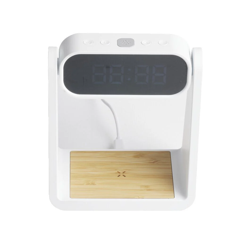 Lampe LED 3en1 horloge numérique et chargeur à induction