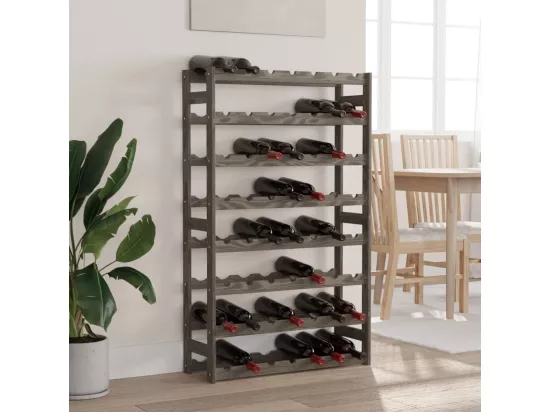 Casier à bouteilles pour 56 bouteilles gris bois pin solide