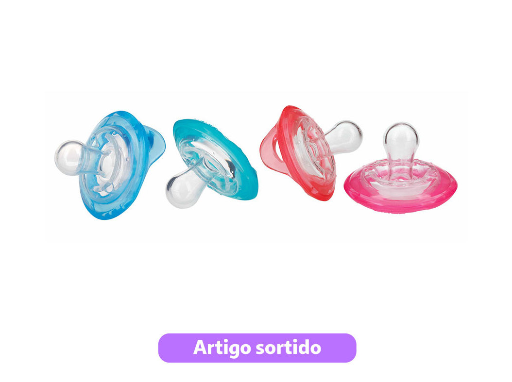 CHUPETA REDONDA NATURAL FLEX NUBY EM SILICONE 0-6MESES MODELOS SORTIDOS