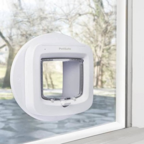 Porta inteligente para gatos, branca