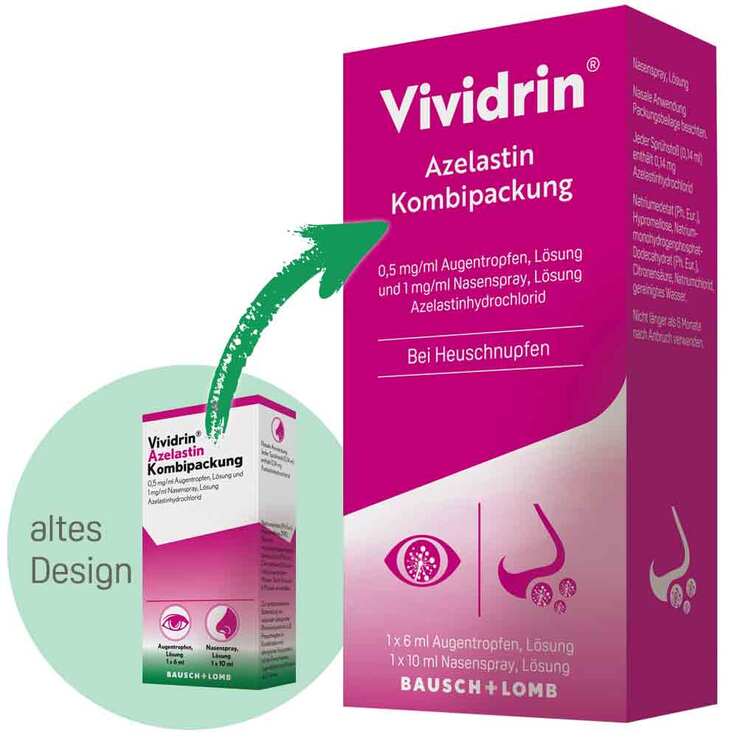 Vividrin® Azelastin Kombipackung bei Heuschnupfen & Allergien, 1 P