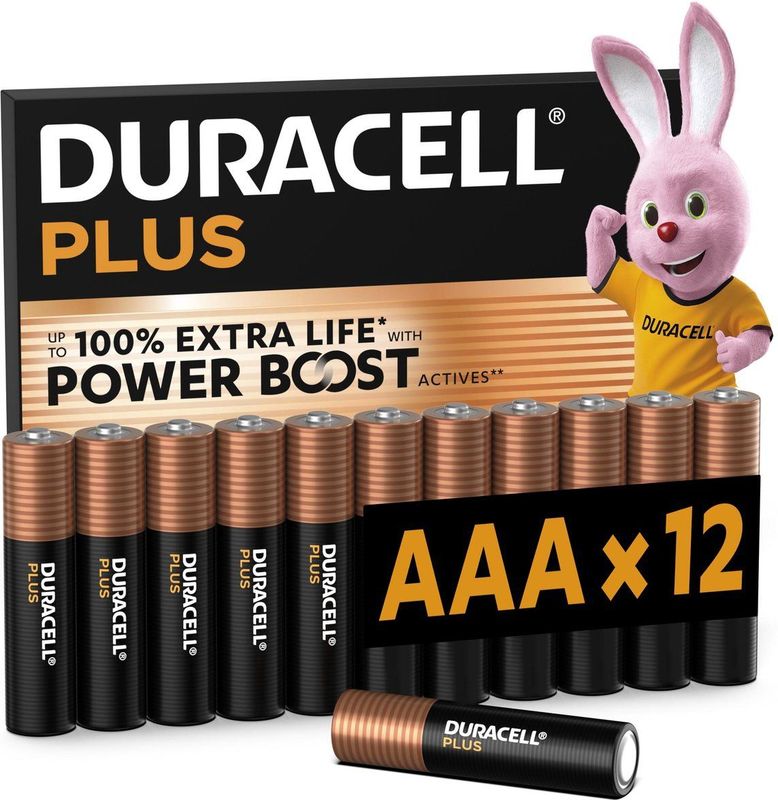 Duracell Plus - AAA Alkaline Batterijen - 1,5V - 12 Stuks