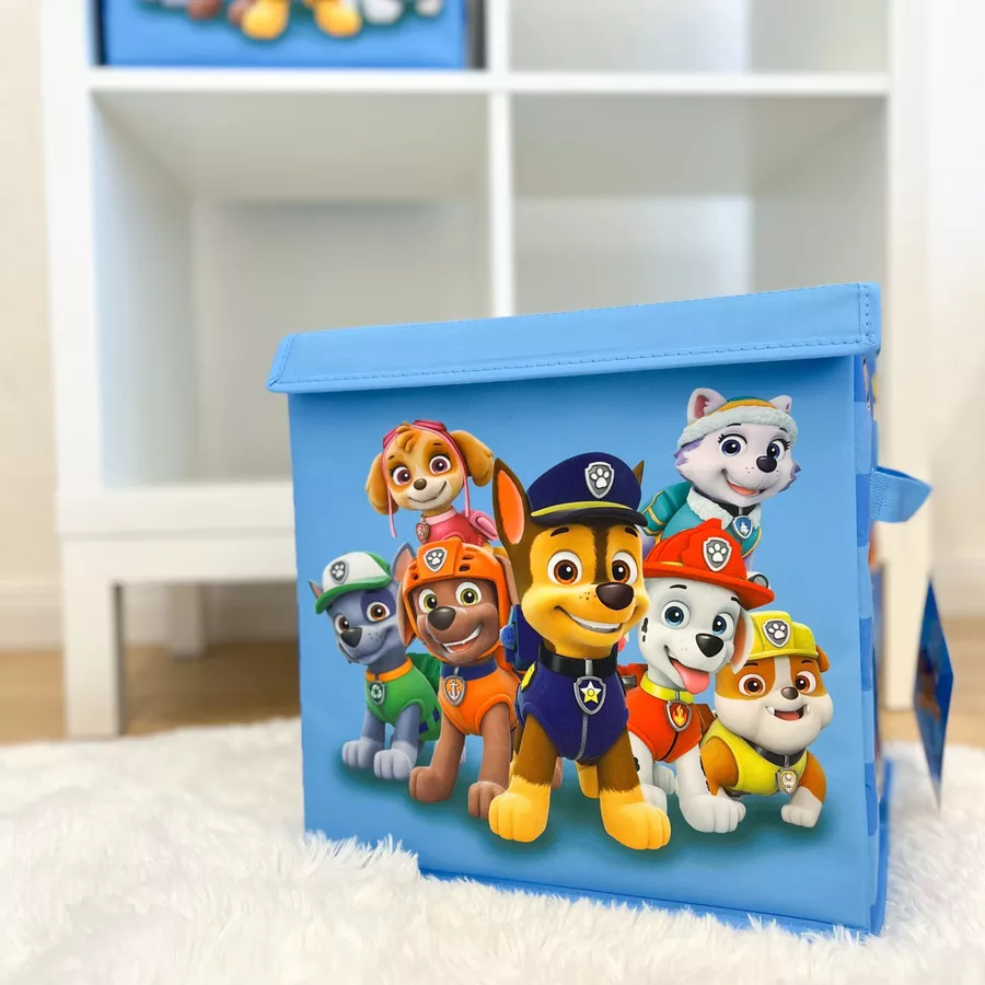 MTOnlinehandel Aufbewahrungsbox Faltbarer Organizer Paw Patrol mit Deckel, 2er-Set blau
