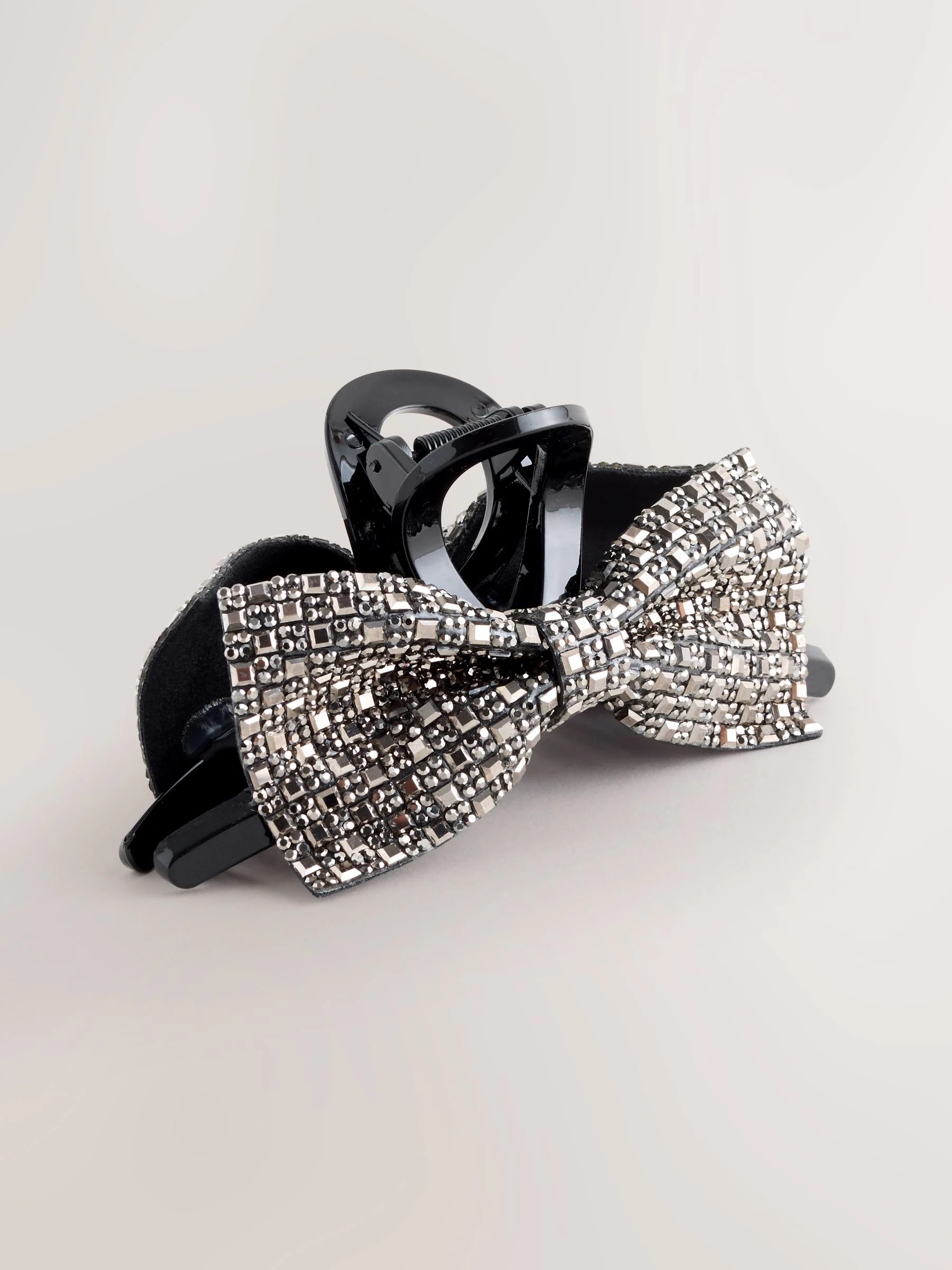Zilverkleurig - Bow Sparkle Claw Clip