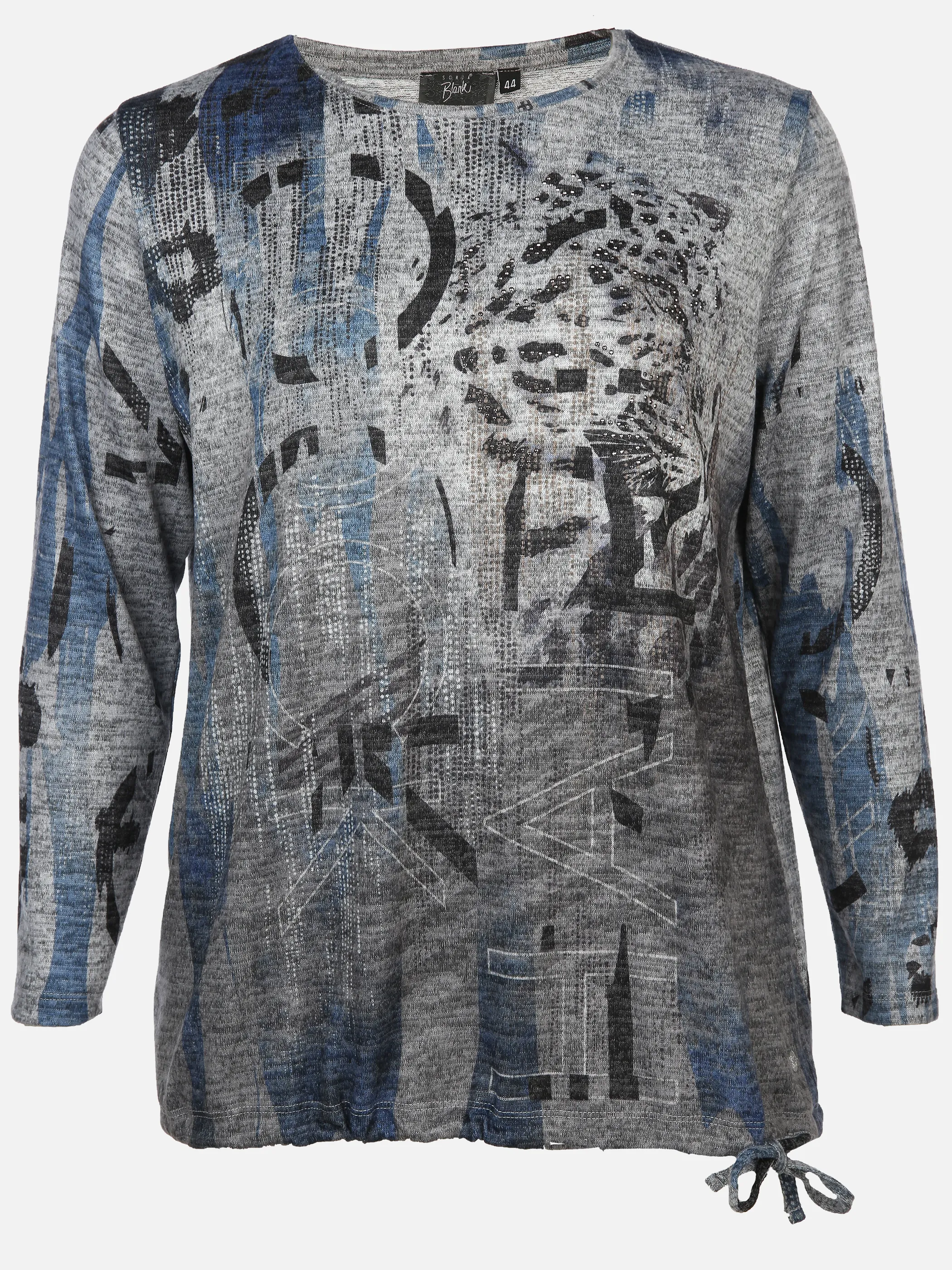 Große Größen Printshirt mit Ziersteinchen