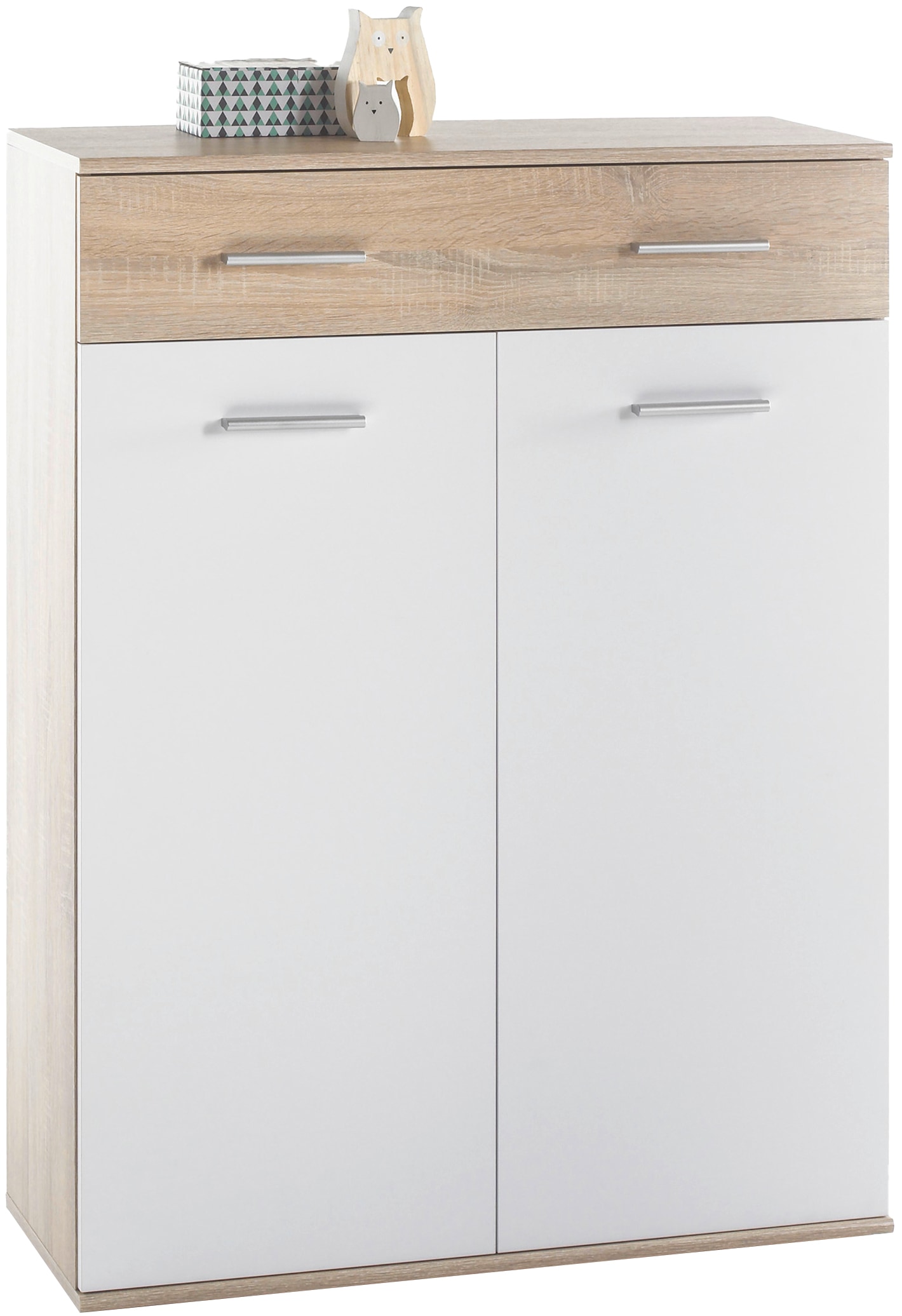 HBZ Schuhschrank »Manolo weiss matt, BxHxT 90x118x35 cm« 1 Stk. tlg. Mit 2 Türen, 1 Schubkasten mit 2 Einteilungen, 6 Einlegeböden