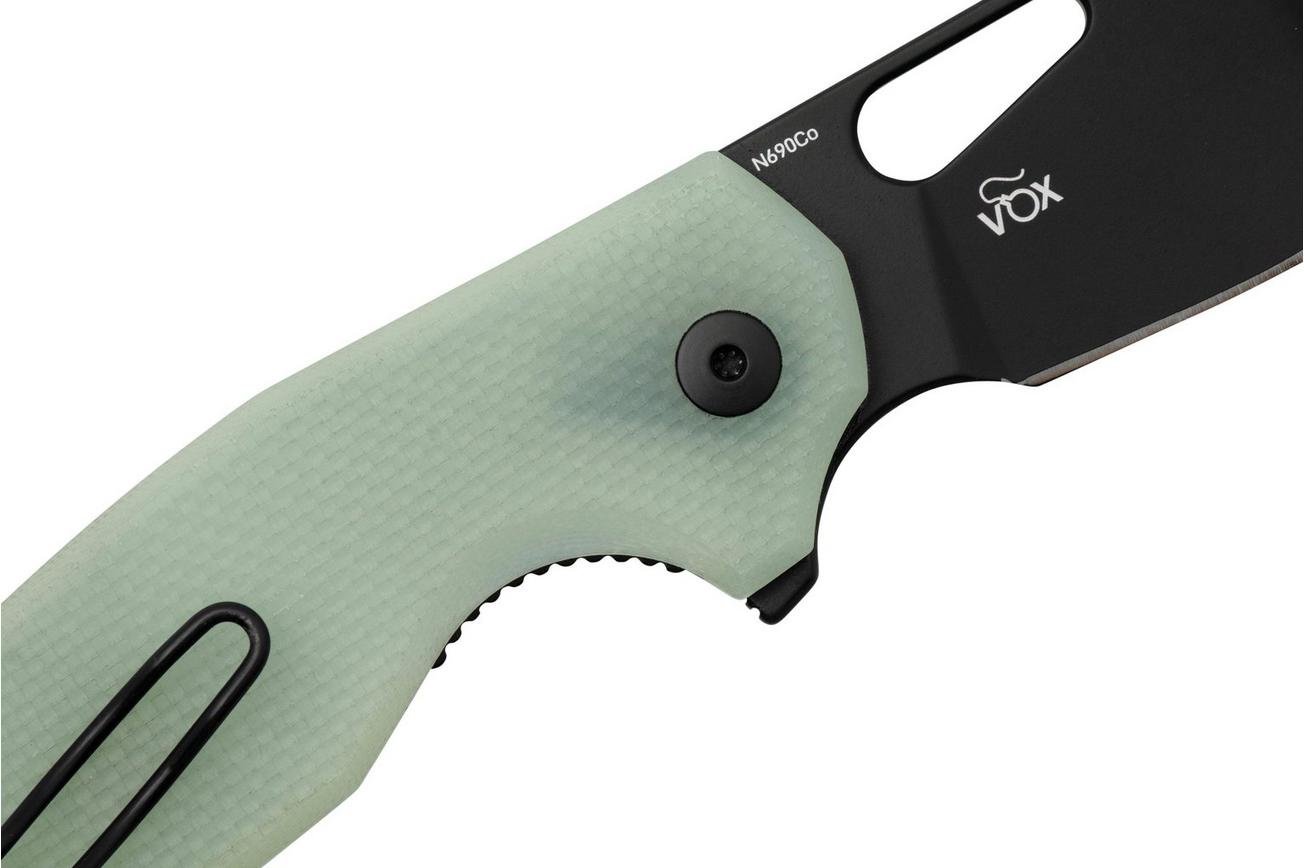 MKM Vincent VCN-GNB Black PVD N690CO, Jade G10, Black Aluminum zakmes, Jesper Voxnaes design