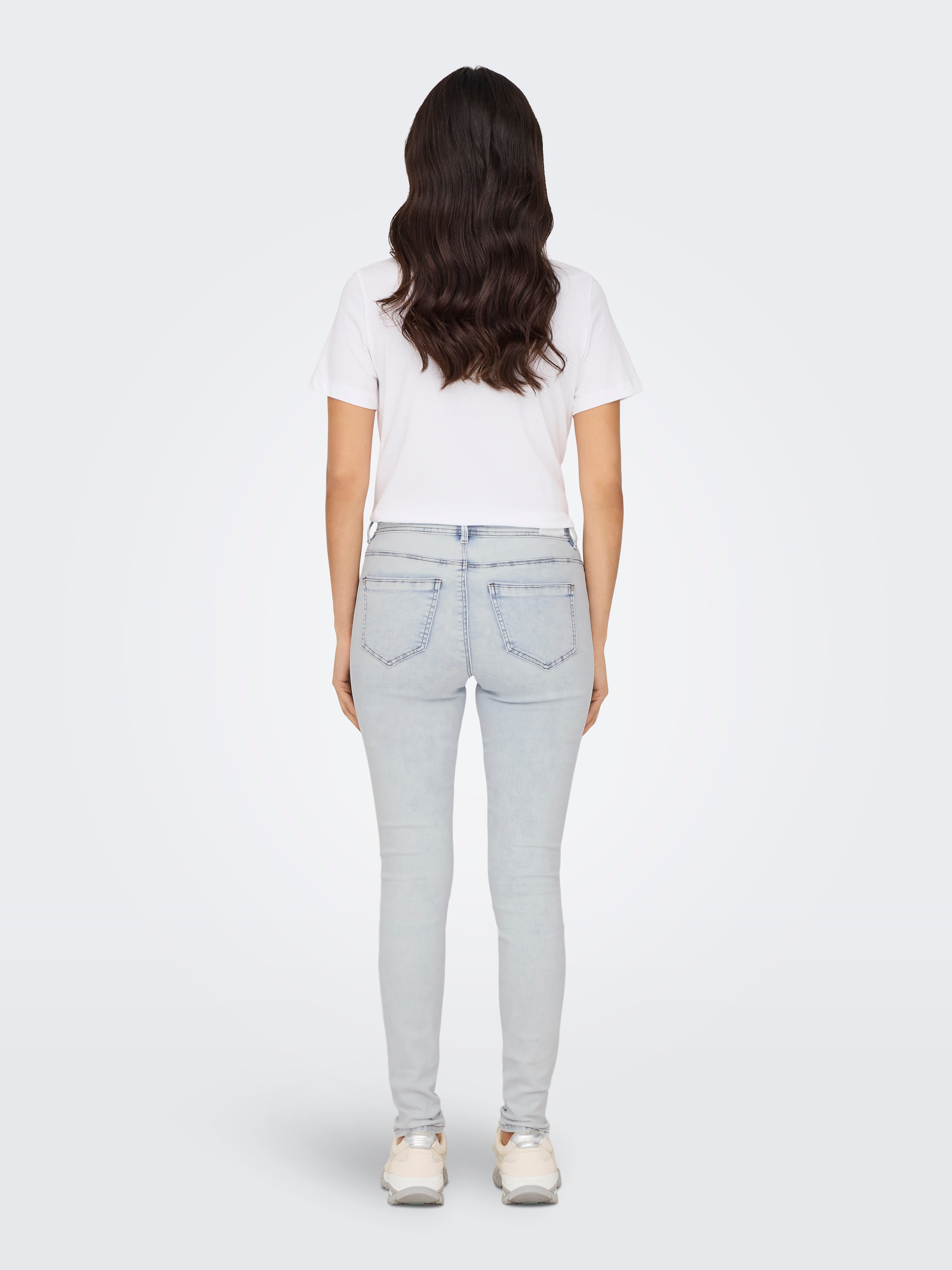 ONLWAUW Mittlere Taille Skinny Fit Jeans Light Blue Bleached Denim