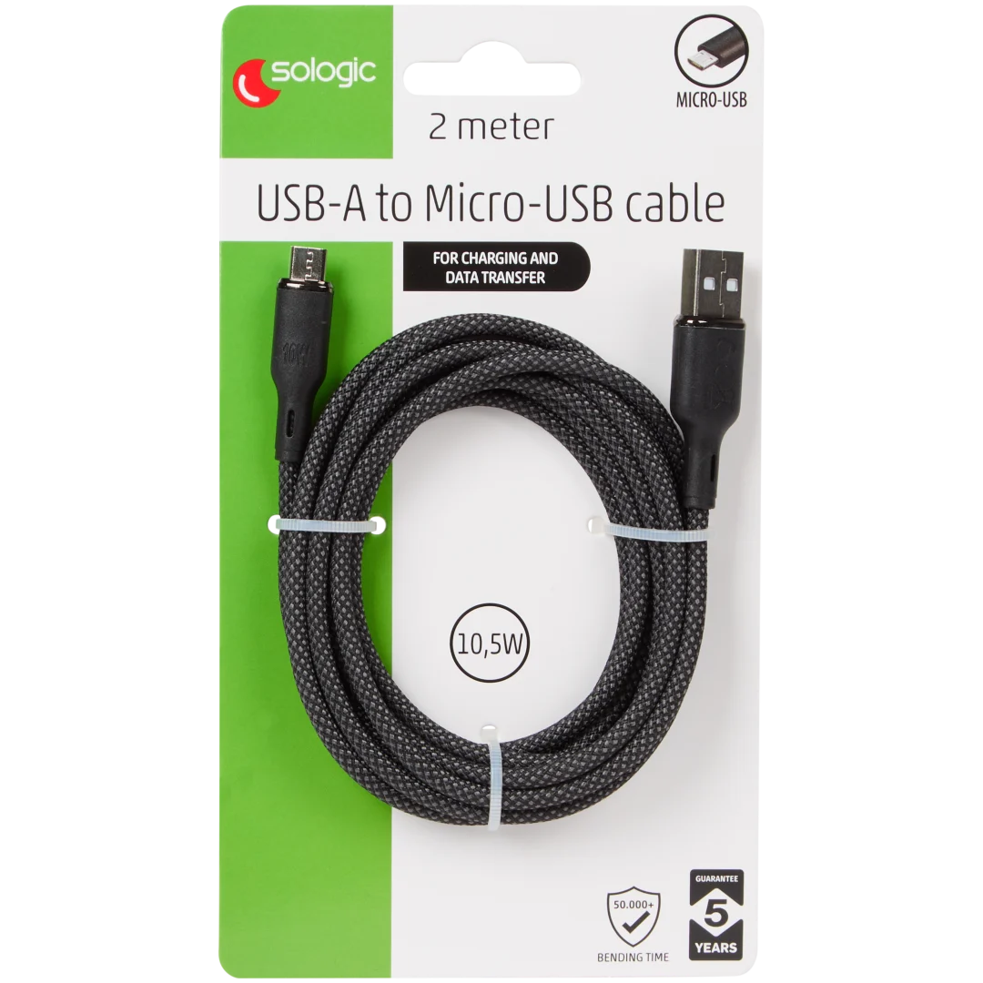 Câble de charge et de données Sologic USB-A vers micro-USB