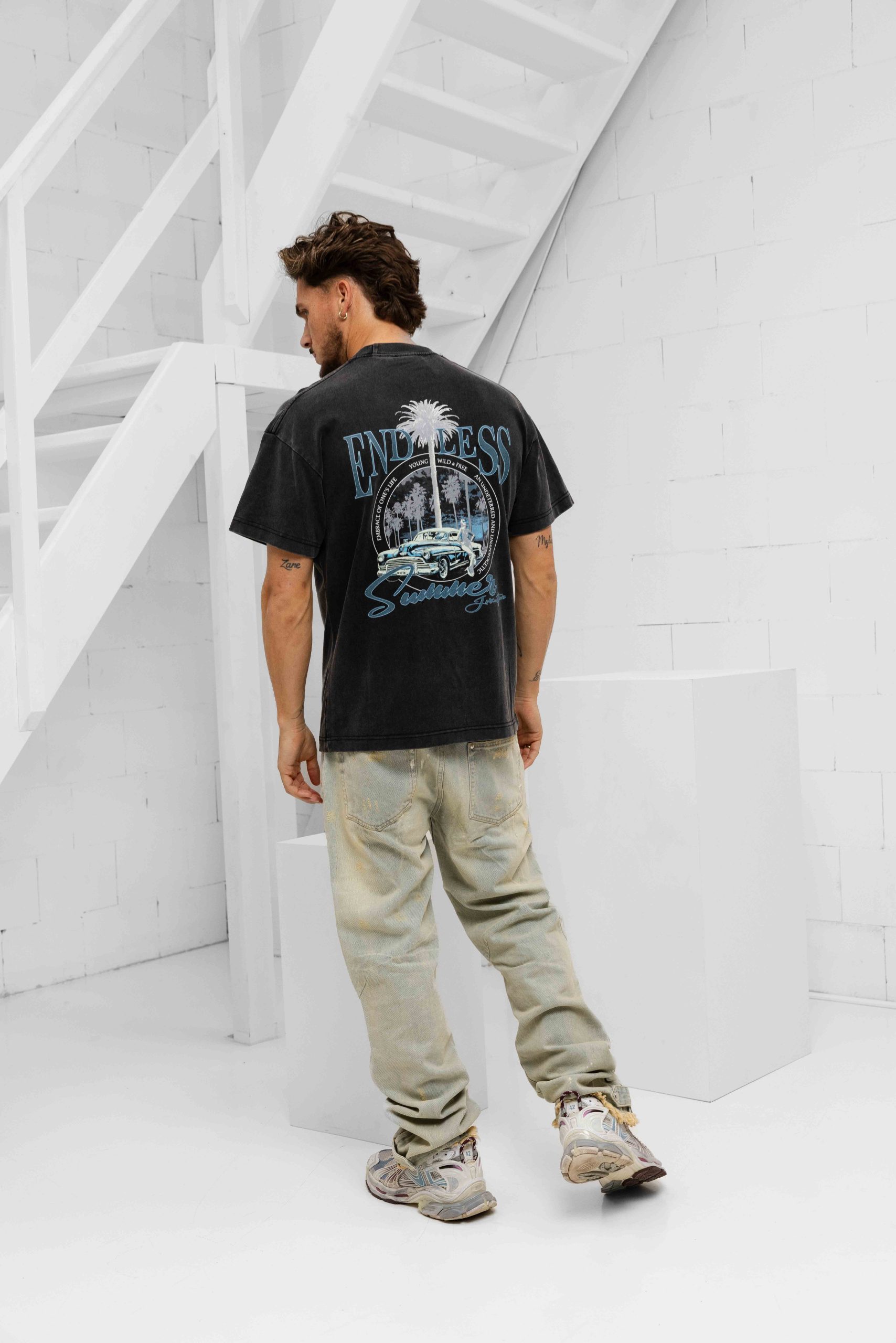 Jorcustom Endless Summer Loose Fit T-Shirt Heren Grijs