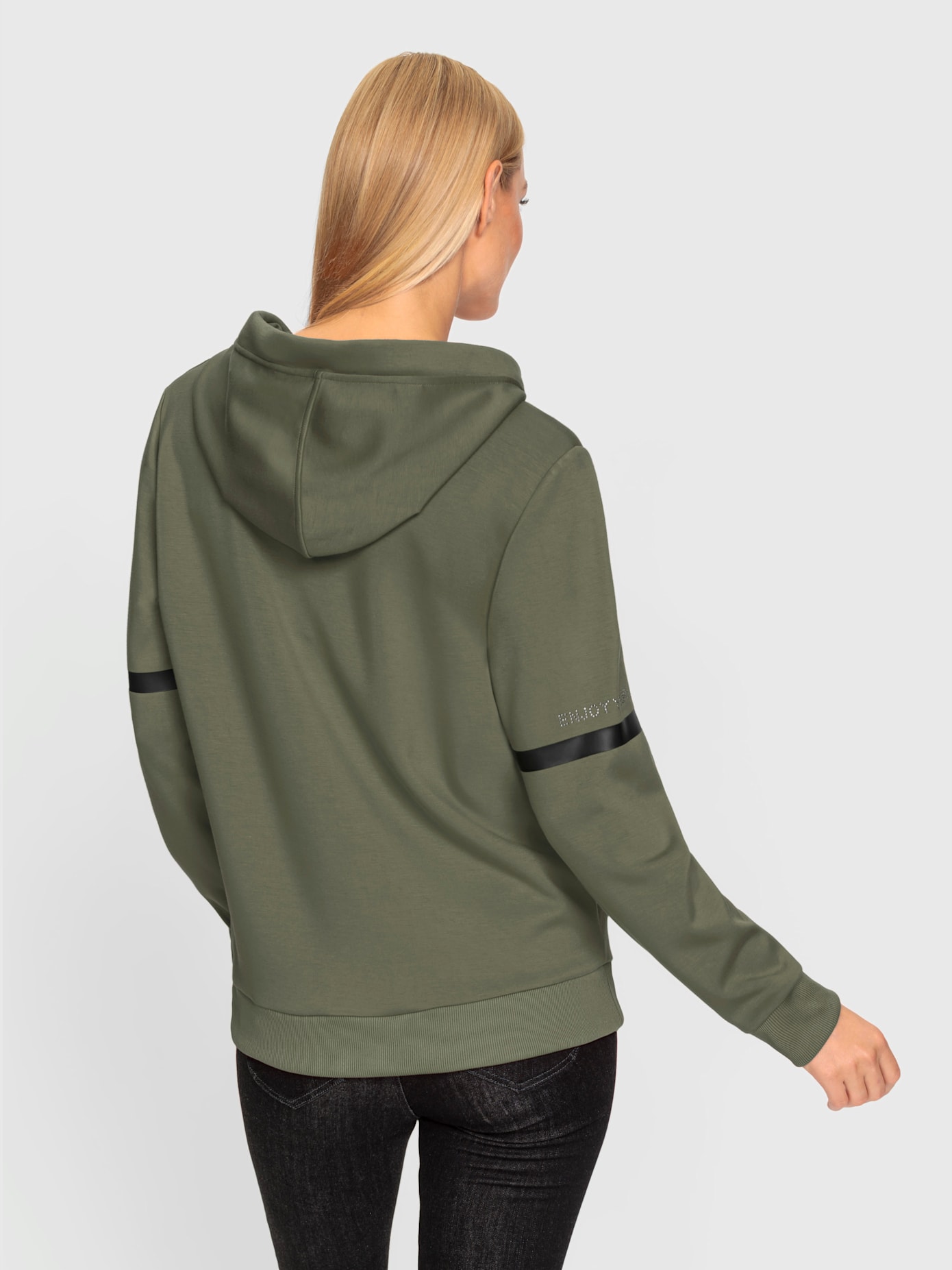 Sweat-shirt inscription avec petites pierres brillantes fantaisie