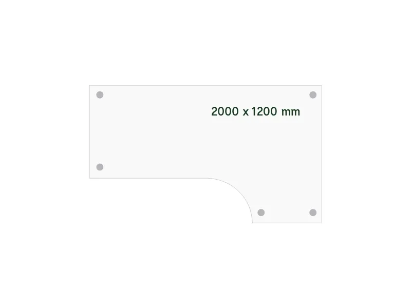 Skrivebord DNA 2000x1200mm lys grå højre bordplade