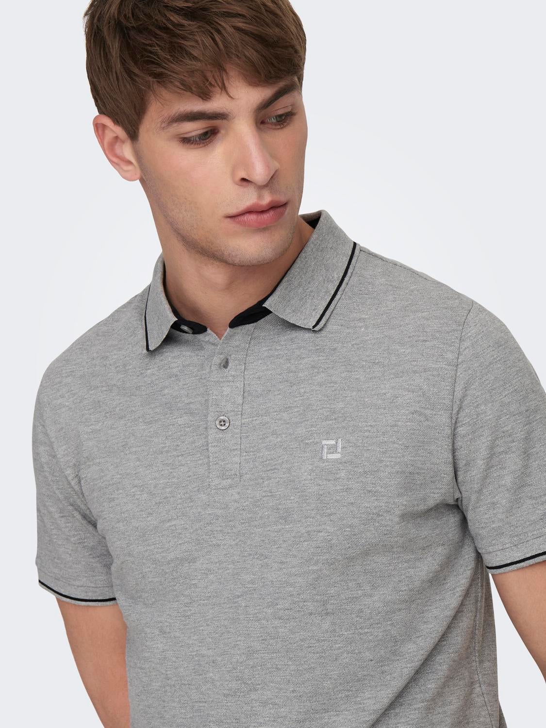 ONSFLETCHER Polo Light Grey Melange