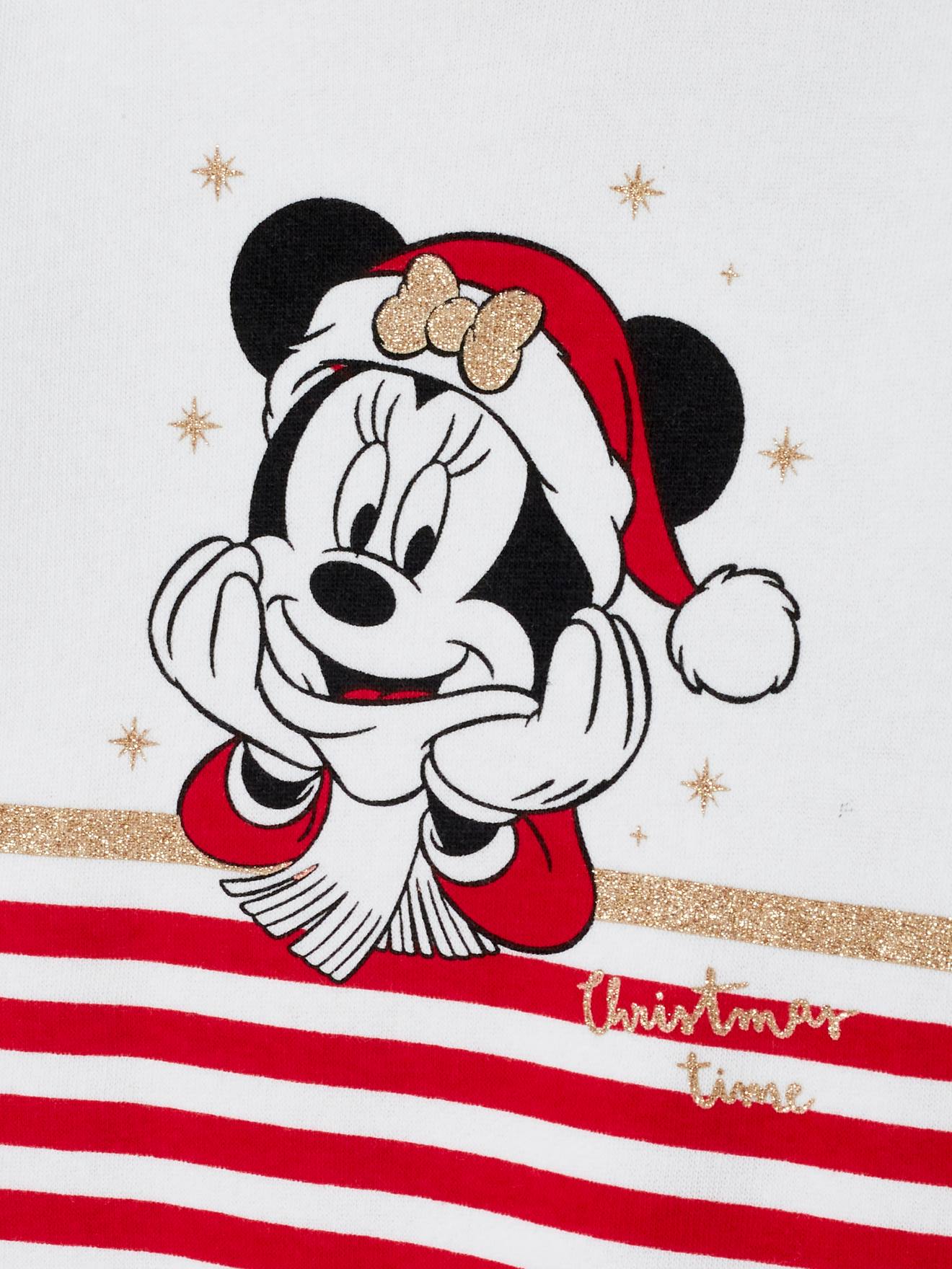 Pijama de Natal da Minnie da DS®, para bebê menina, branco claro liso com estampas.