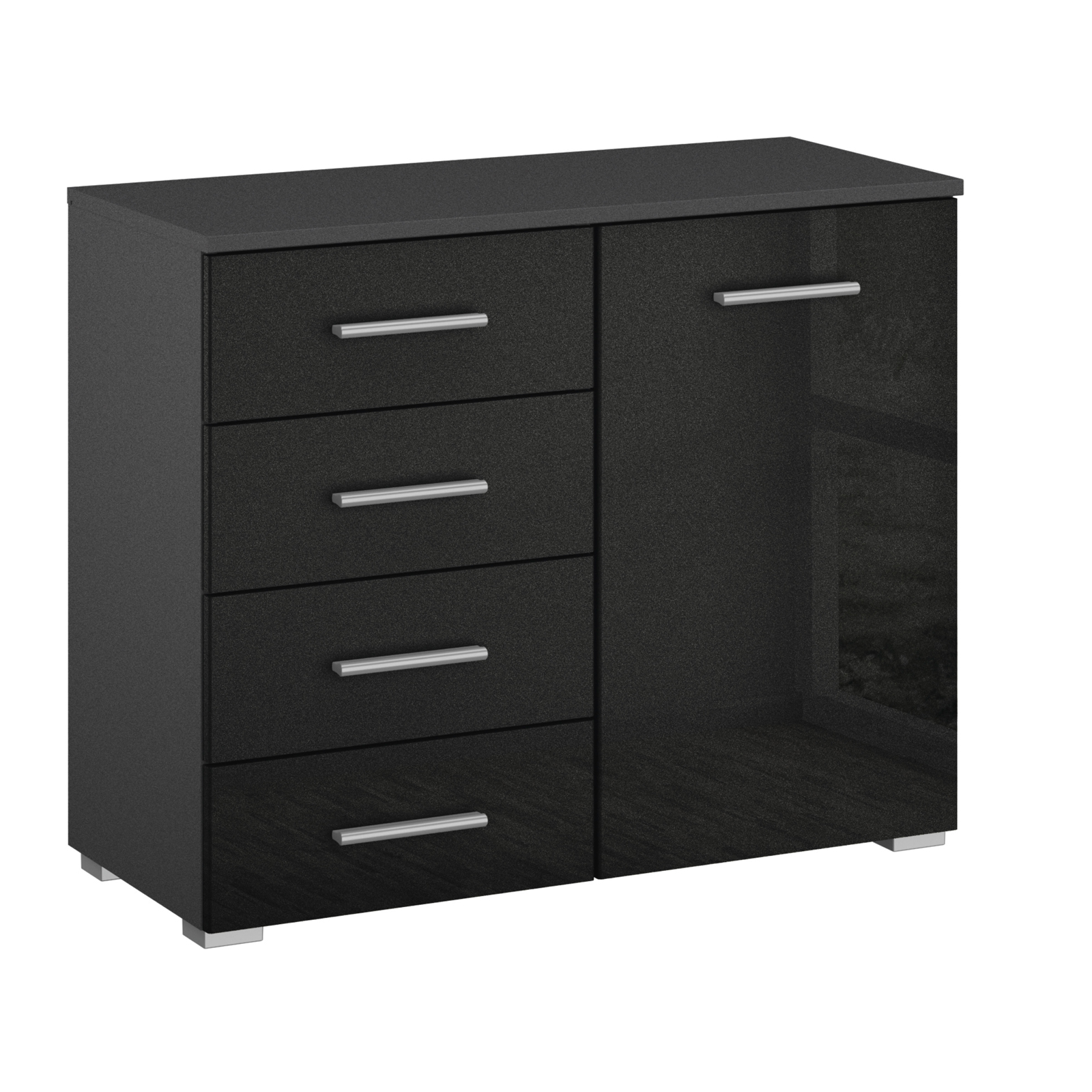 Kommode - effektgrau - 4 Schubkästen - 80 cm