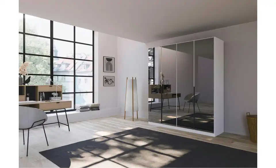Drehtürenschrank Skyla Weiß 181 cm