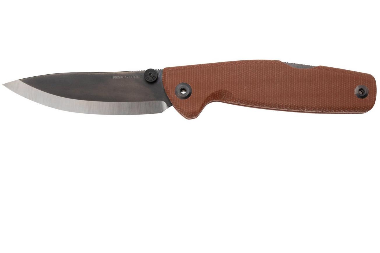 Real Steel Yak 7871NM, Satin/Black PVD 14C28N, Scandi Grind, Natural Micarta zakmes
