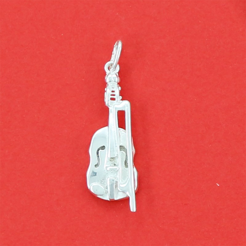 Pendentif violon et archet - Argent massif