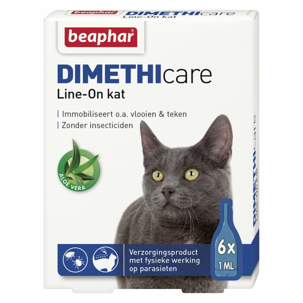 Beaphar DIMETHIcare Line-On Anti Vlooiendruppels Kat vanaf 1 kg6 x 1 ml