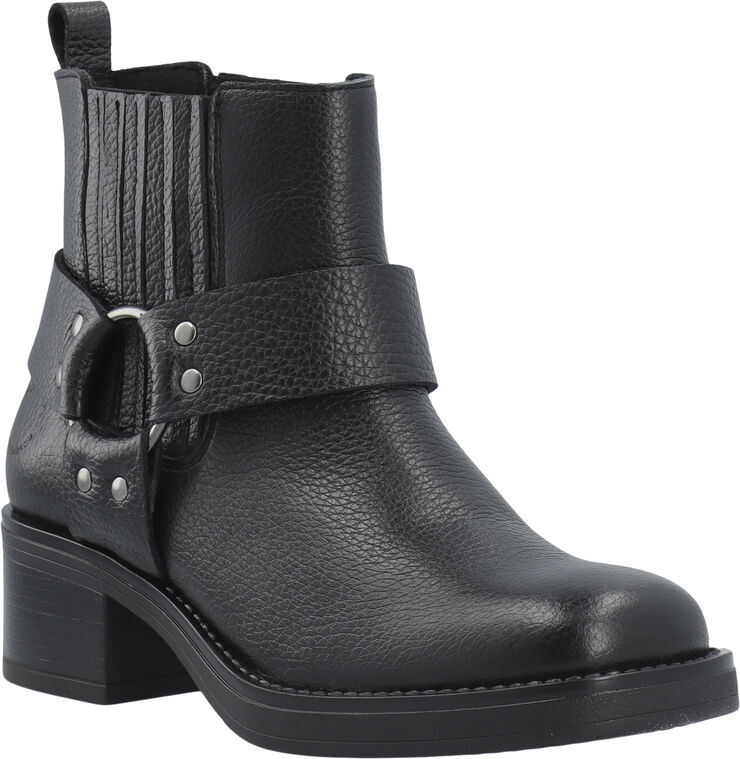 Cashott CASRIKKE Chelsea Biker Boot Leather Black