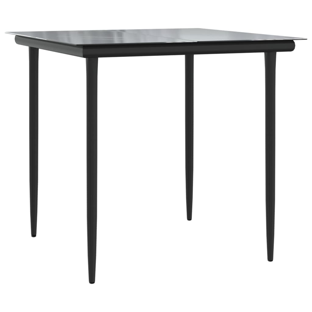 Mobilier à dîner de jardin 3 pièces avec coussins noir et gris