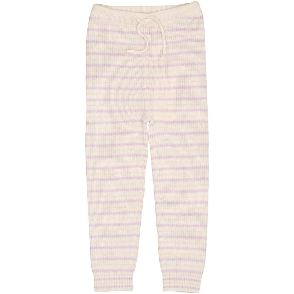 Køb COPENHAGEN COLORS Cream/Lavender/Dusty Rose Combi Merino Classic Rib Leggings W. Drawstrings