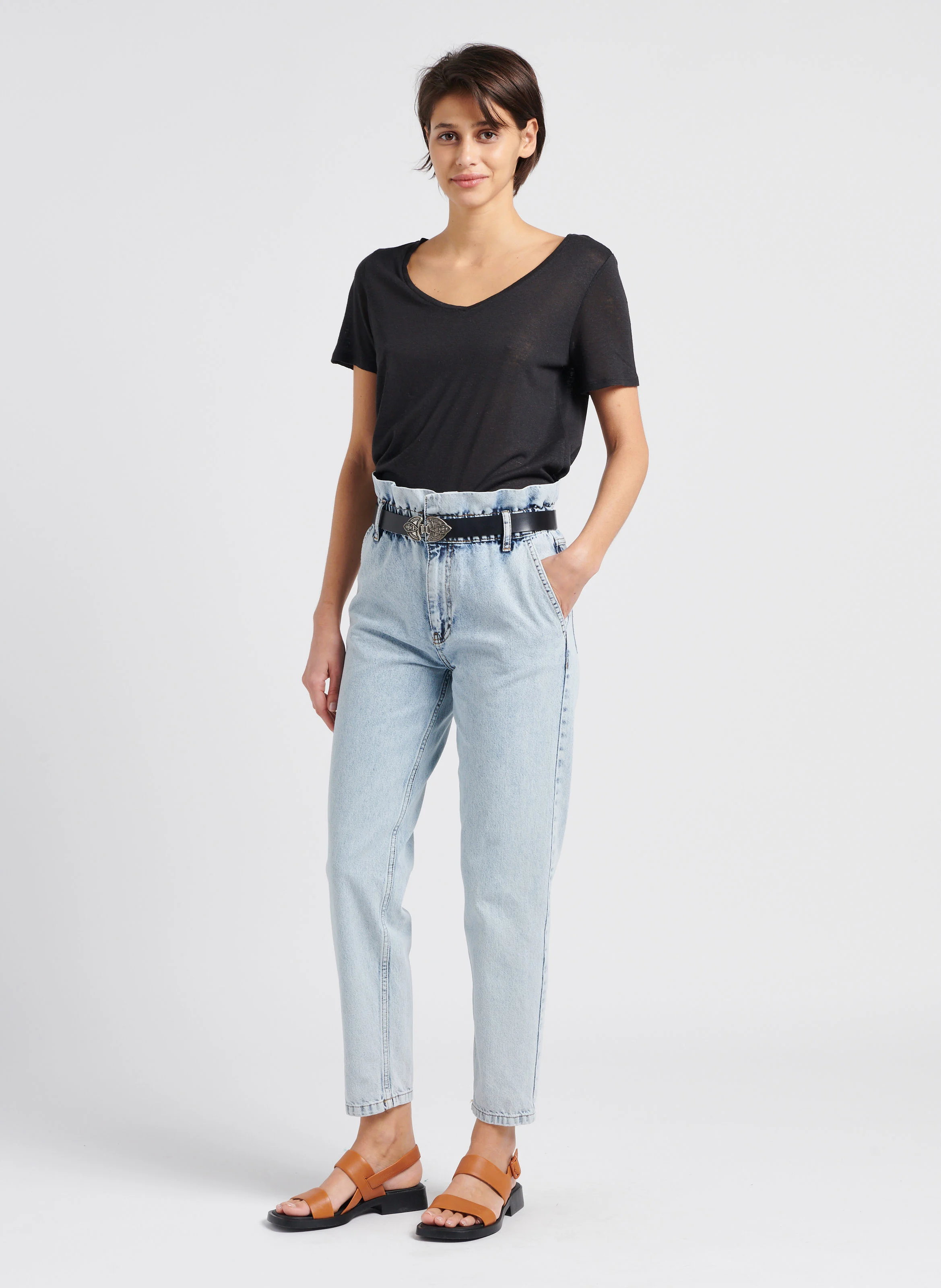 NEW BYZANNE - Ceinture en cuir | Noir