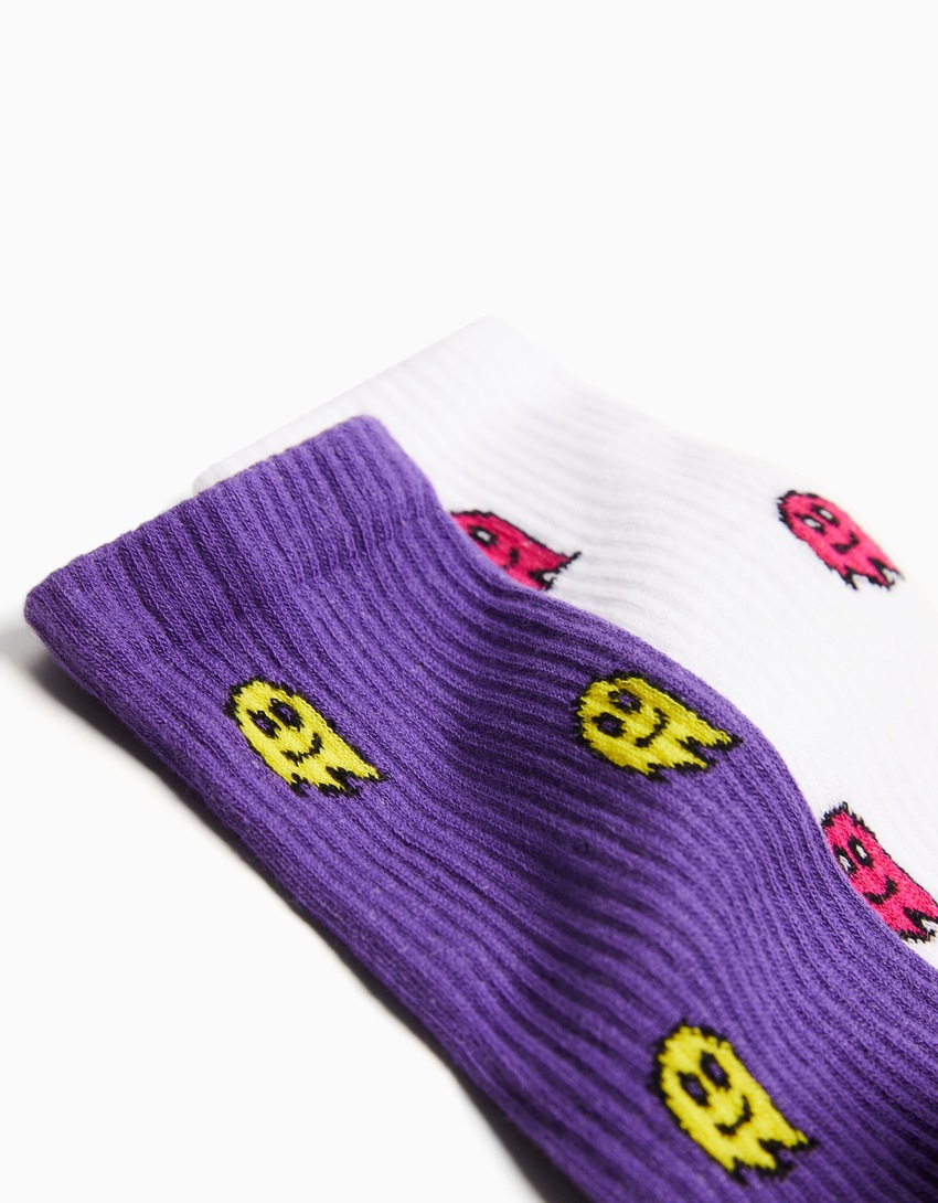 Pacote com 3 pares de meias estampadas