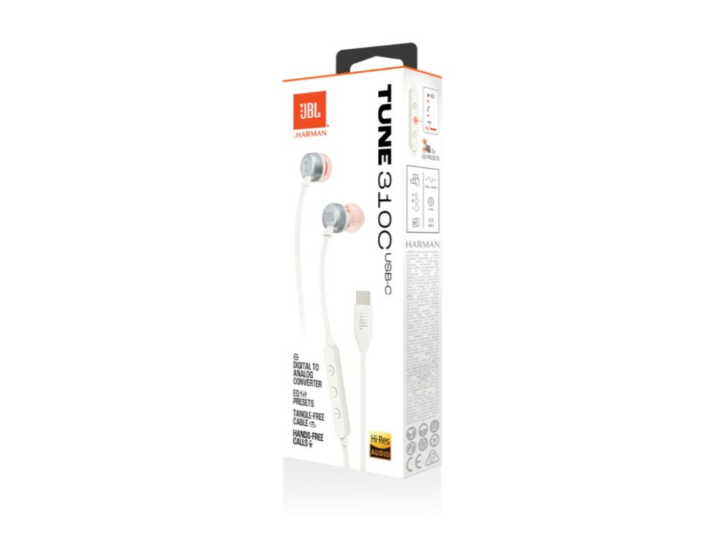 AURICULARES COM FIO JBL T310C WHT BRANCO C/MICRO