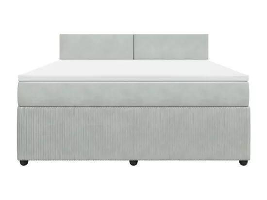 Sommier à lattes de lit et matelas Gris clair 180x200cm Velours