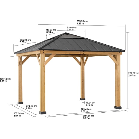 Pavillon Pirin 336 cm x 336 cm - antracit