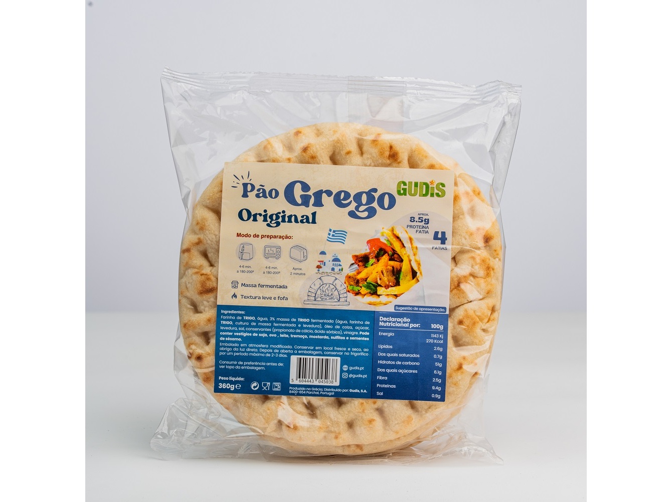 PÃO GREGO GUDIS ORIGINAL 360G