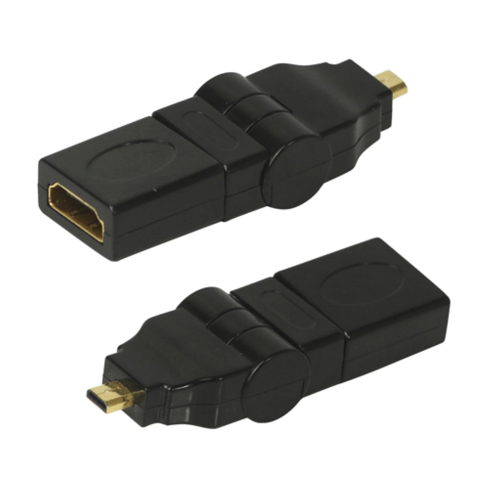 Micro HDMI auf HDMI 90° Grad Winkel Adapter - Schwarz