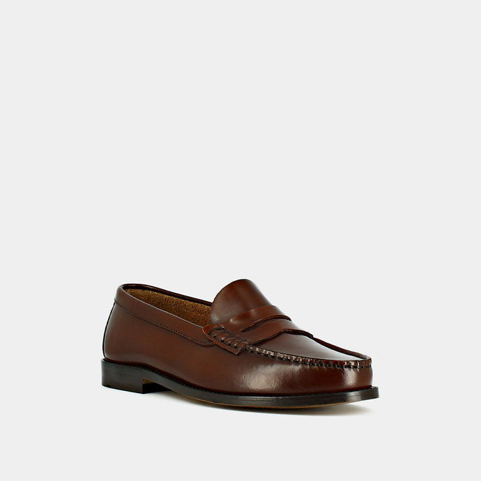Mocassins  en cuir glacé marron