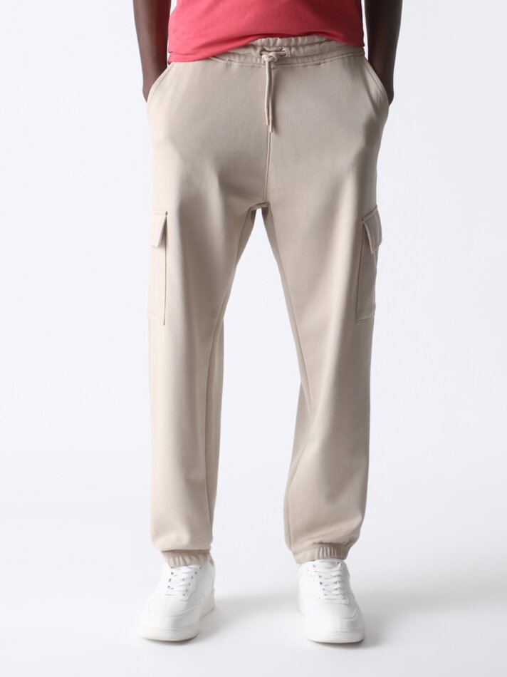 Calça jogger cargo - Bege