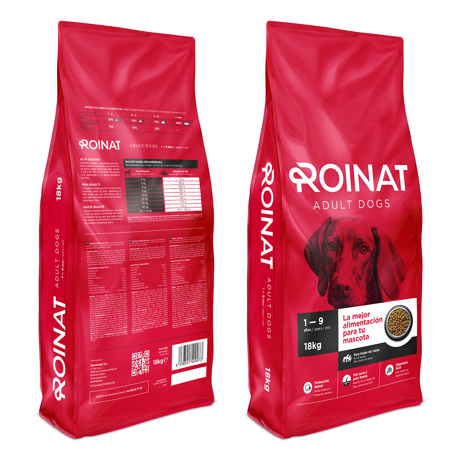 Ração para cães adultos Roinat sabor frango