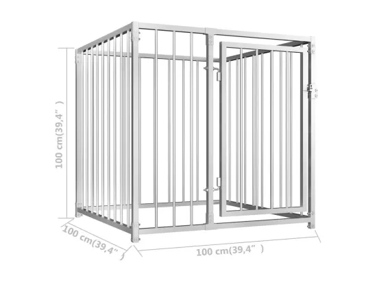 Chenil extérieur cage enclos 100 x 100 x 100 cm 02_0000337