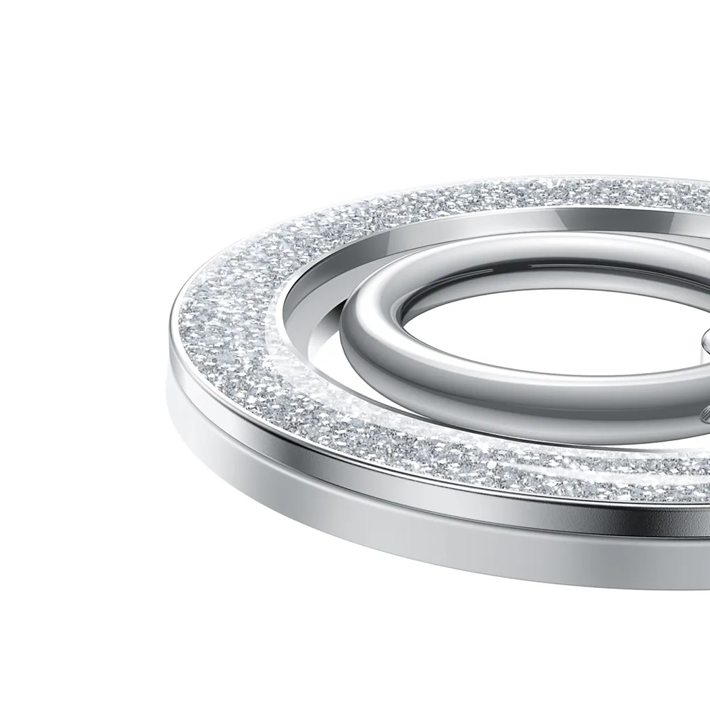 Magnetische MagSafe Finger Griff Ring Halterung 360 Grad Glitzer Design (JR-ZS425-W) - Silber