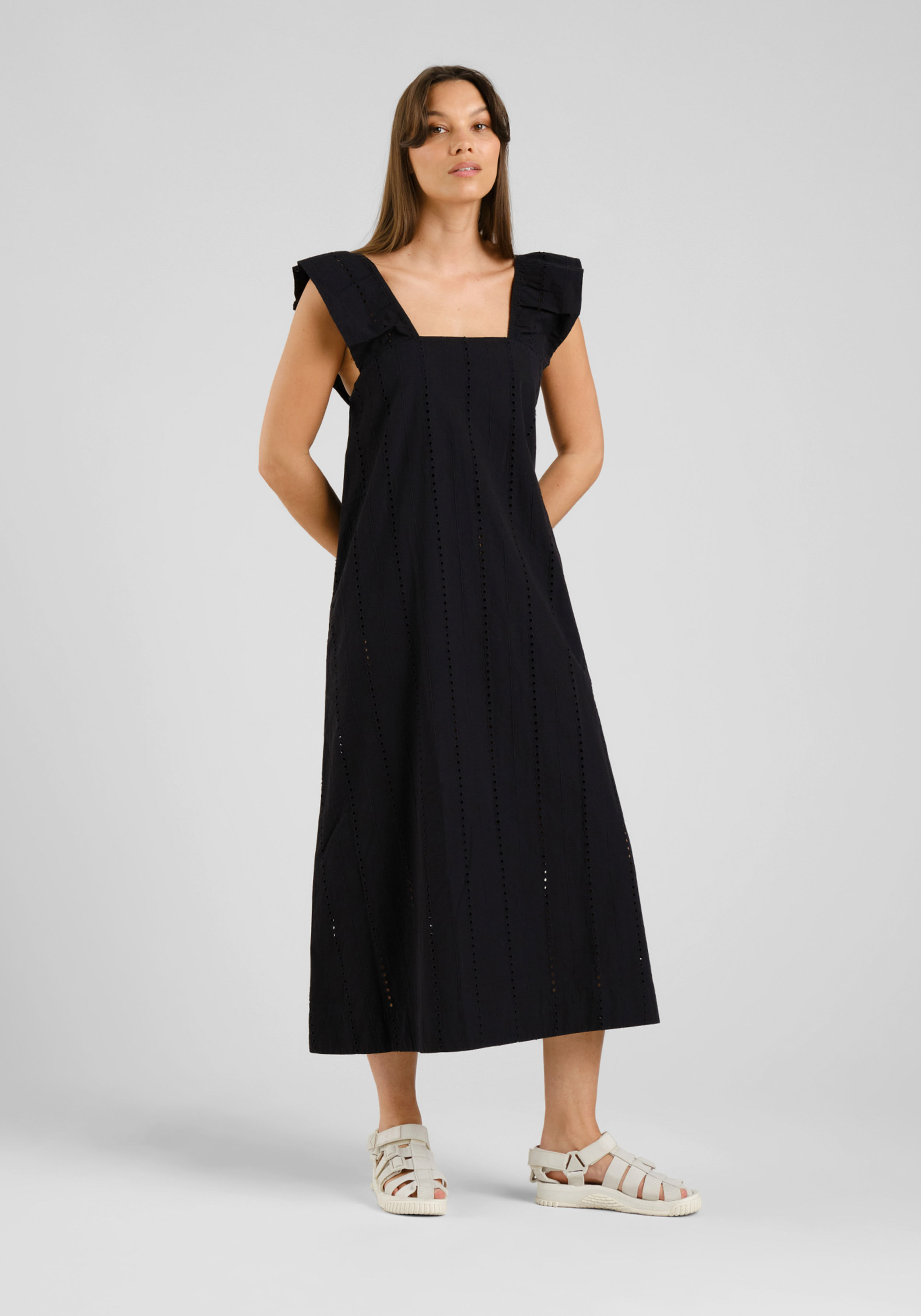 Dedicated Kleid Landsort Schiffli Black