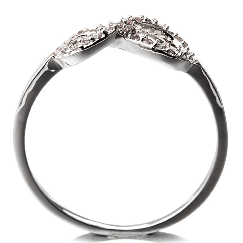 Bague Infini Plaqué Rhodium et Cubic Zirconia Blanc