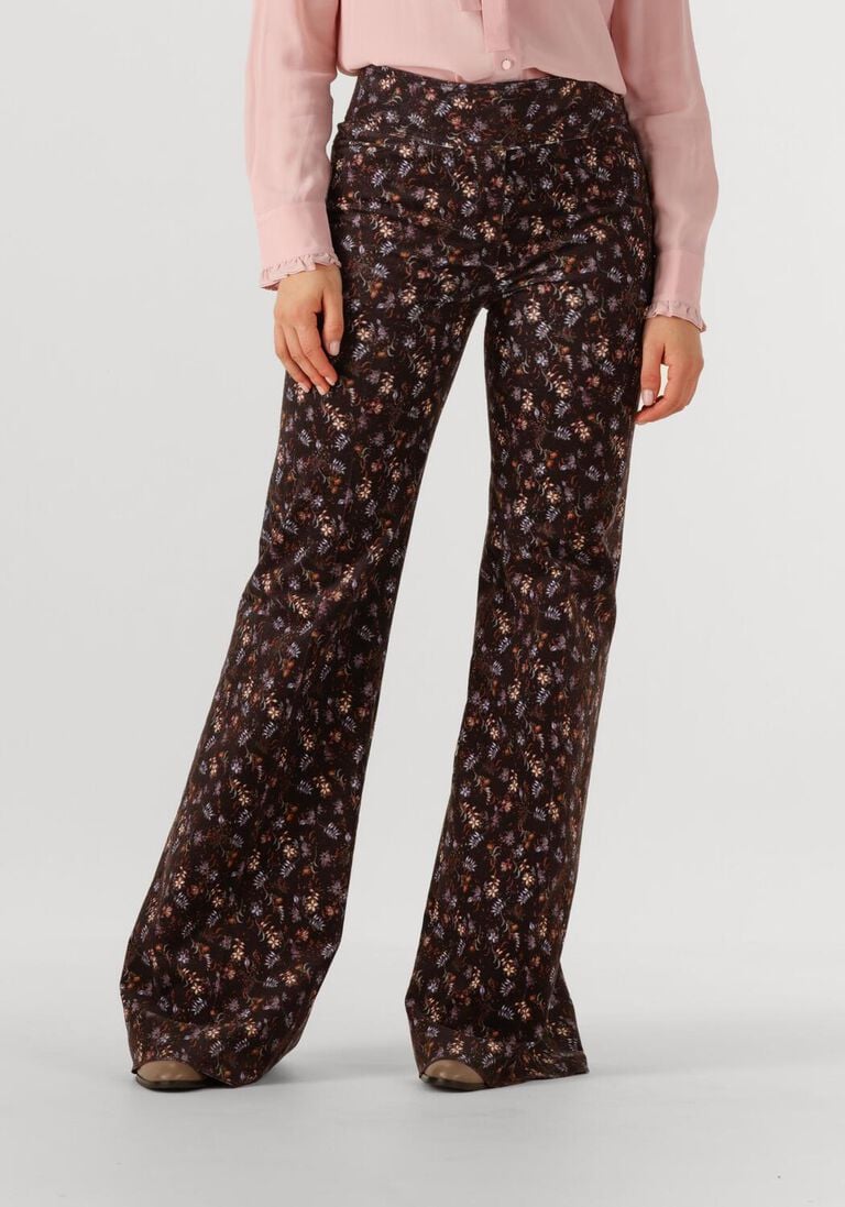 bruine dorothee schumacher flared broek floral statement