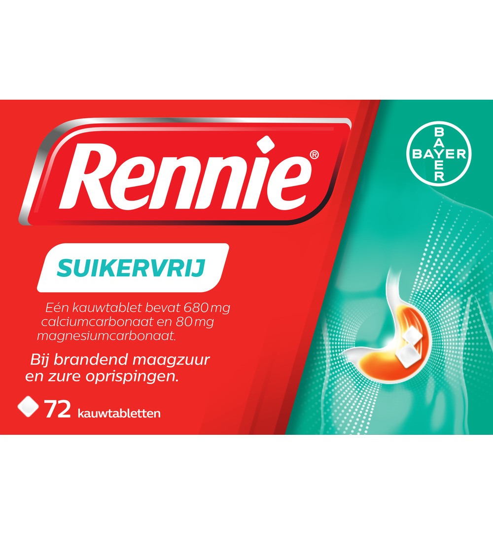 Rennie Suikervrij (72 tabletten)